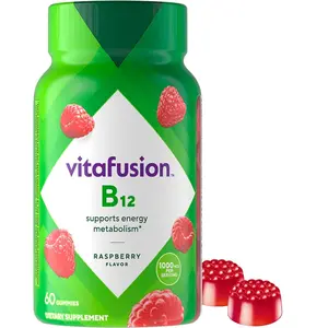 vitafusion Vitamin B12 Gummy Vitamins for Energy Metabolism Support, Raspberry Flavored, America’s Number 1 Gummy Vitamin Brand