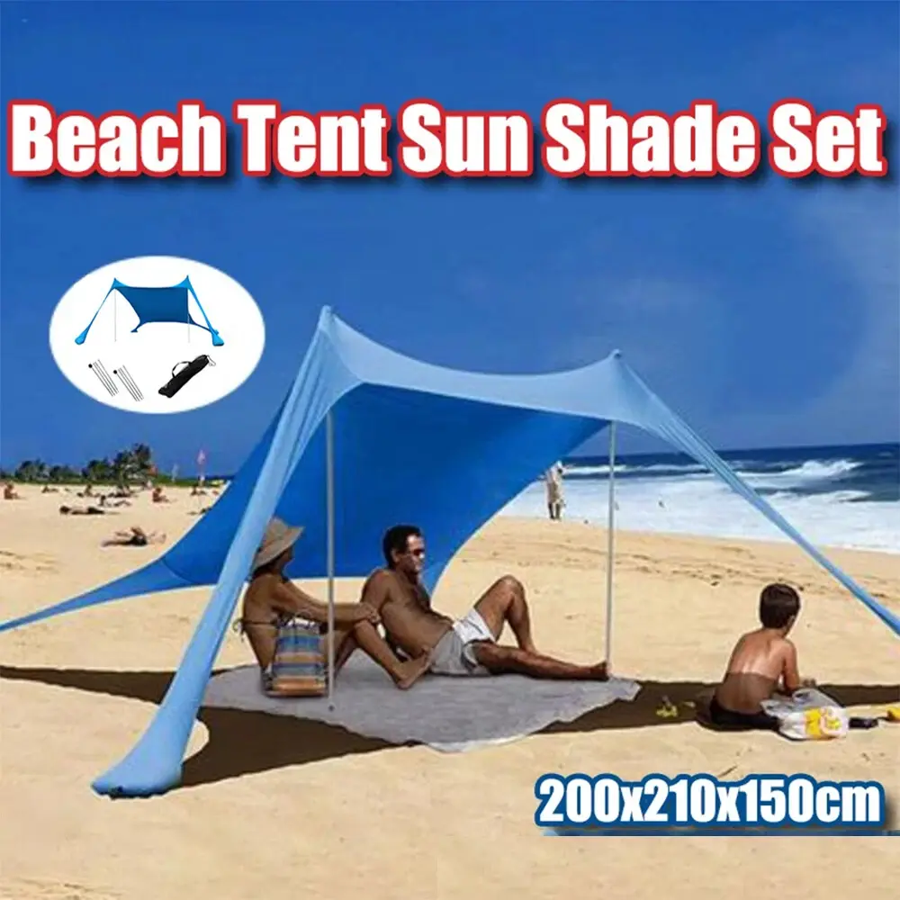 Beach Shade Canopy,  Portable Sun Shelter with Sandbags fathersdaygift