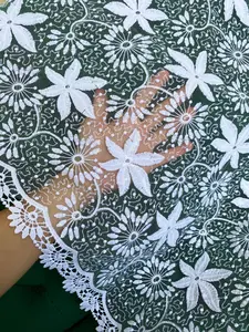 White Dainty Lace on Mesh