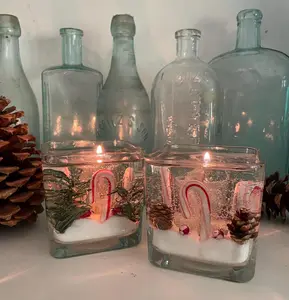 Candy Cane Gel Candle