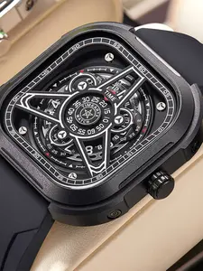 TIMEARTX Luxury Men's Watches High Quality Watches Cool Creative Analog Quartz Watch Square Dial Luminous Lighting Classic Business Wristwatch