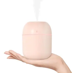 Portable Mini USB Humidifier Cool Mist Humidifier with Night Light, Compact Desktop Air Moisturizer for Kitchen Office, Nursery, Travel and Indoor Plant Lovers