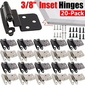 PLS 20PACK Cupboard Door Kitchen Cabinet Hinges 3/8" Inset Self Closing Face Mount