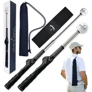Retractable Golf Swing Trainer - Fix Your Slice, Improve Swing Tempo & Get  Feedback - Golf  Aid for Right & Left-Handed Players, Indoor & Outdoor Practice  for Beginners & Pros