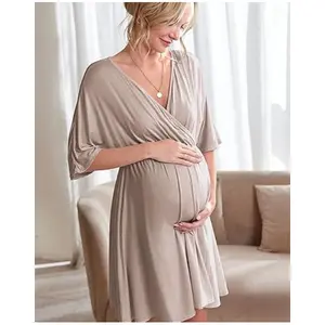 Ekouaer 3 in 1 Labor/Delivery/Hospital Gown Maternity Dress Nursing Nightgown Sleepwear for Breastfeeding S-XXL - Skin-Friendly & Super Stretchy Ekouaer 3 in 1 Labor/Delivery/Hospital Gown Maternity Dress Nursing Nightgown Sleepwear for Breastfeeding S-XXL - Skin-Friendly & Super Stretchy