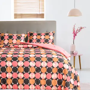 3-Piece All Season Down Alternative Comforter Set, Reversible Pink Comforter with Matching Pillow Sham