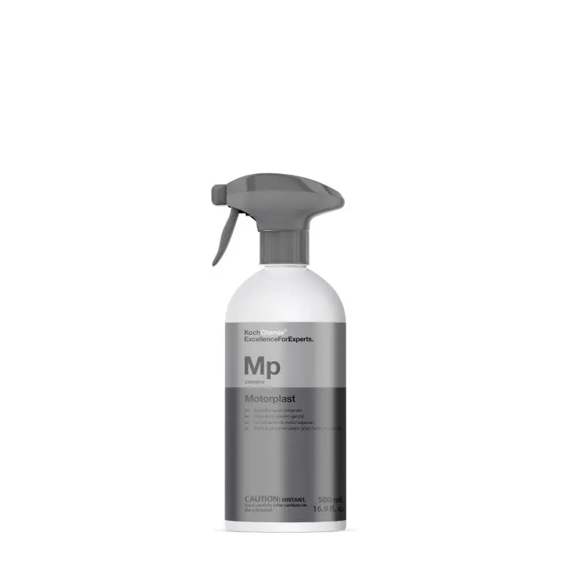 Koch Chemie MotorPlast MP Engine Compartment Restorer | Moisture Displacing Satin Look on Rubber and Plastic | Quick Wipe Application After Wash | Non Slip Dry Touch Appearance | 500 Milliliters