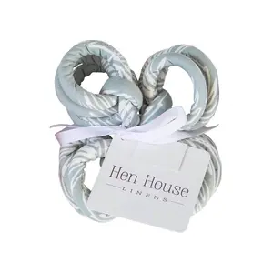 Palm mineral gray printed cloth napkin rings