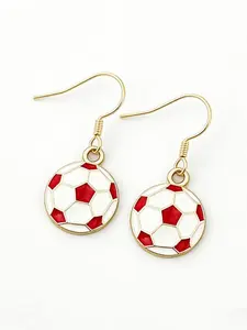 Dmk Fashion Football Necklace, Earrings, Hook Set, Sporty Jewelry Gift, All Seasons, Alloy Material, Graphic Pattern, No Choking Hazard