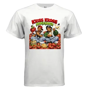 Kriss Kross Applesauce  t-shirt top  Classic Cotton Menswear graphic apparel t-shirt cotton men oversized tshirt unisex graphic graphic tee shirt oversized shirts unisex casual apparel y2k streetwear