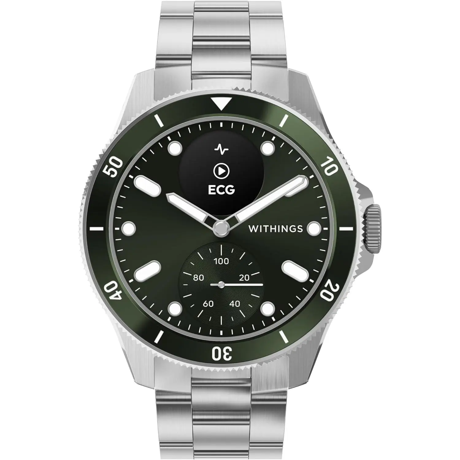 Withings Scanwatch Nova - Heart Health Hybrid Smart Watch for Men & Women - SPO2, Temperature Monitoring, Sleep, Respiratory Health, Cycle Monitoring, 30-Day Battery Life, Apple iOS/Android, Green, 42mm