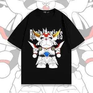 Mashin Hero Wataru Ryuoumaru Cute Mecha Cat T-Shirt | Oversized Heavyweight Cotton Unisex Streetwear, Chubby White Robot Cat Cosplay Armor Design, Father's Day Gift for Retro Anime Fans