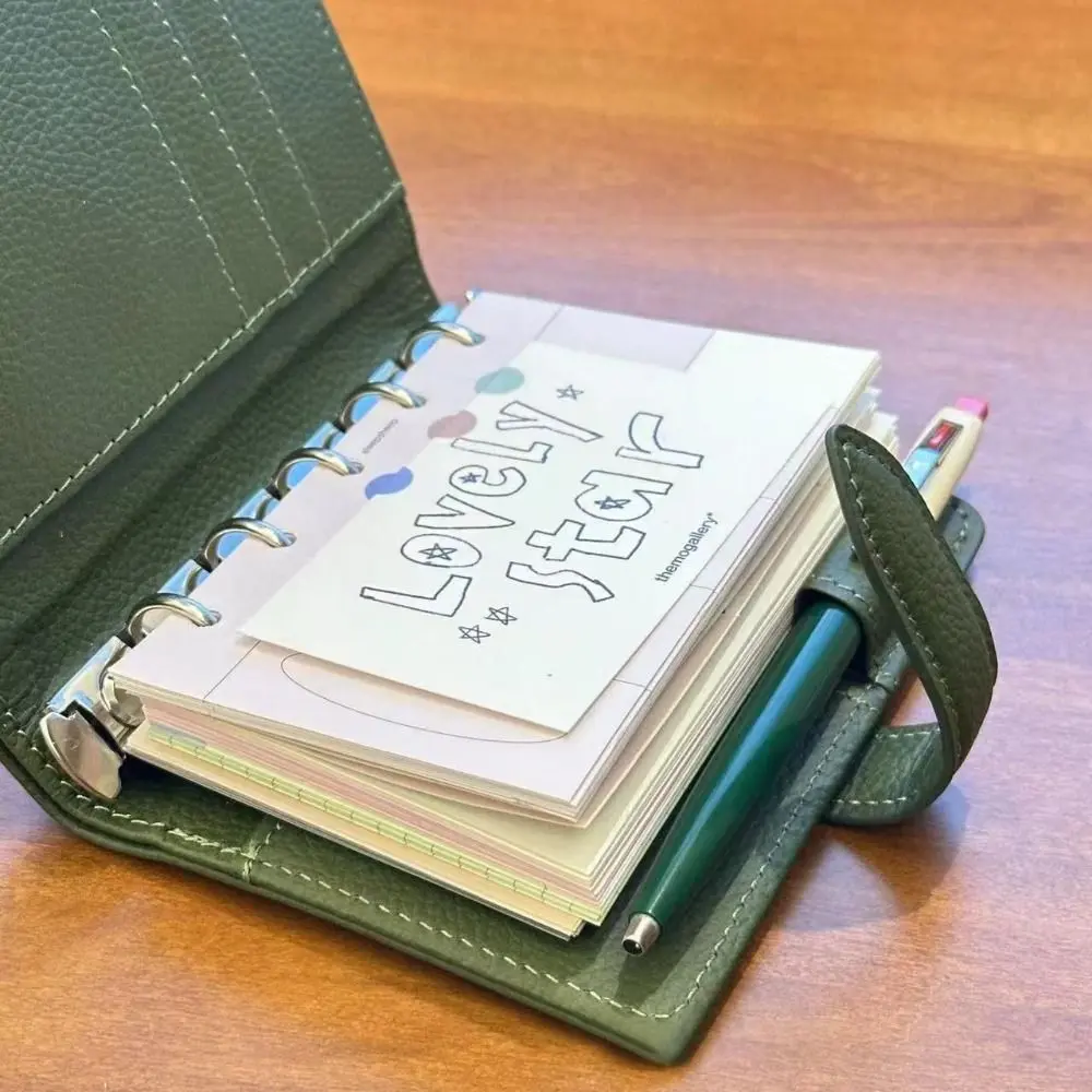 New M5 Green Leather Travel Notebook, Portable Diary with Blank Inner Pages, Thickened Handheld Pocket Ledger