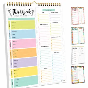 A4 Meal Planner Notebook, Spiral Bound Planner, 1 Count Weekly & Daily Meal Preparation Diary, Grocery List for Menu Planning, Office Stationery & Supplies