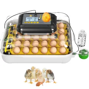 Large-Capacity Practical & Safe Egg Incubator, Incubators for Hatching Eggs, 30 Chicken Eggs Incubator with Automatic Egg Turning, Dual Power Supply, Egg Candler, Temperature & Humidity Control with Alert Function, Auto Water Filling