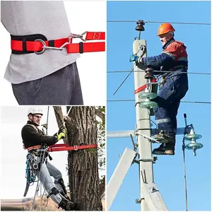 climbing Safety Belt with Padded Waist Pad and Adjustable Lanyard, Climbing Lanyard Fall Arrest Kit, Ladder Belt, Tree Climbing Belt, Safety Lanyard Fall Protection