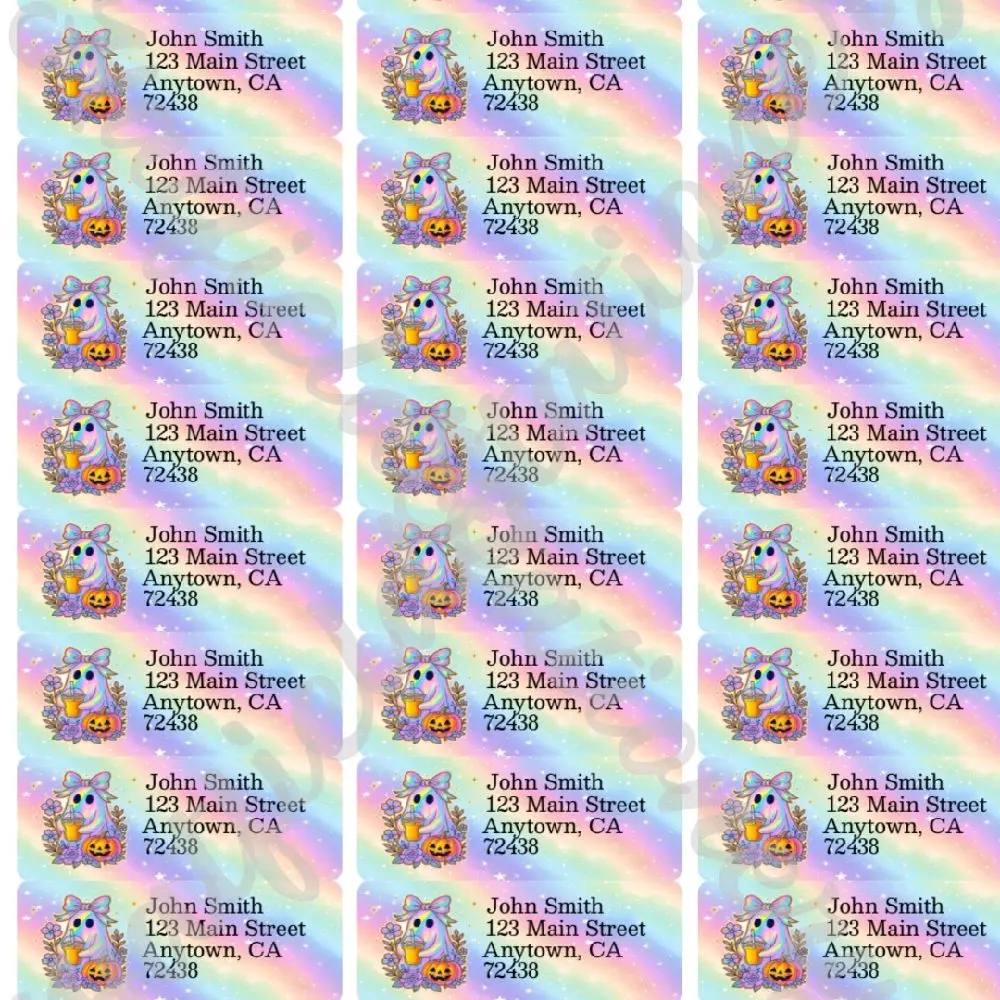 Rainbow holographic ghost address labels Rainbow holographic ghost address labels