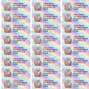 Rainbow holographic ghost address labels