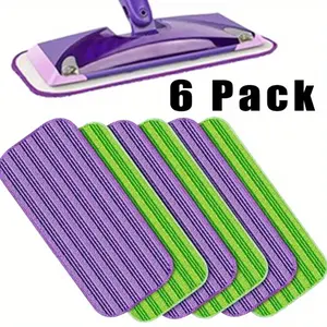 6 Pcs Reusable Mop Pads Compatible with Swiffer Wet Jet Mop- 6 Pack Wet Pads Refill Washable Microfiber Mop Pads Wet Dry Mopping Cloths Replacements for Swiffer Wetjet 12" Mop All Purpose Floor Cleaning