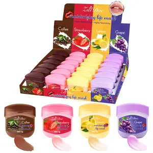 Fruit Essence Lip Mask Set 24 Pack 4-in-1 Moisturizing Repairing Strawberry Coffee Lemon Grape Aromas Nourishing Lips - Moisture