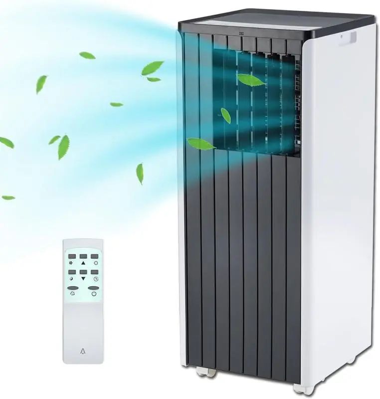 Gaomon 8000 BTU Portable Inverter Air Conditioner - Freestanding Unit with 3-speed Fan, Fan Functionality, 80 pt/day Dehumidifier, Remote Control, Timer, User-Friendly LED Display, Easy Movement for Garage, Kitchen, Living Room (Cools Up to 350 Sq.Ft)
