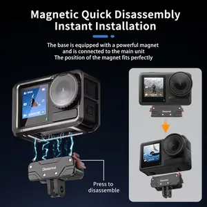 Desiontal Actiont5 Street Style Tripod Base Accessory, Expandable Magnetic Camera Mount, 1/4 Screw Thread for Versatile Use