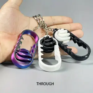 Double Color Swirl Shape 3D Spiral Structure Finger Spinner Decoration, Perfect Gift for Boyfriend or Girlfriend, Desktop Accessory