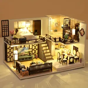 Model Building Kit For Assembling DIY Dollhouse Miniature Home Furnishings Creative Room Bedroom Decorations With Furniture, Handmade 3D Puzzle Toys, Wooden Crafts, The Best Birthday Valentine's Day Gift For Women And Girls