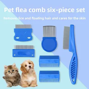 Pet Flea Comb Lice Removal Comb Fine Tooth Needle Comb Lice Removal Comb Tick Hook Cleaning Supplies Pet Comb Set