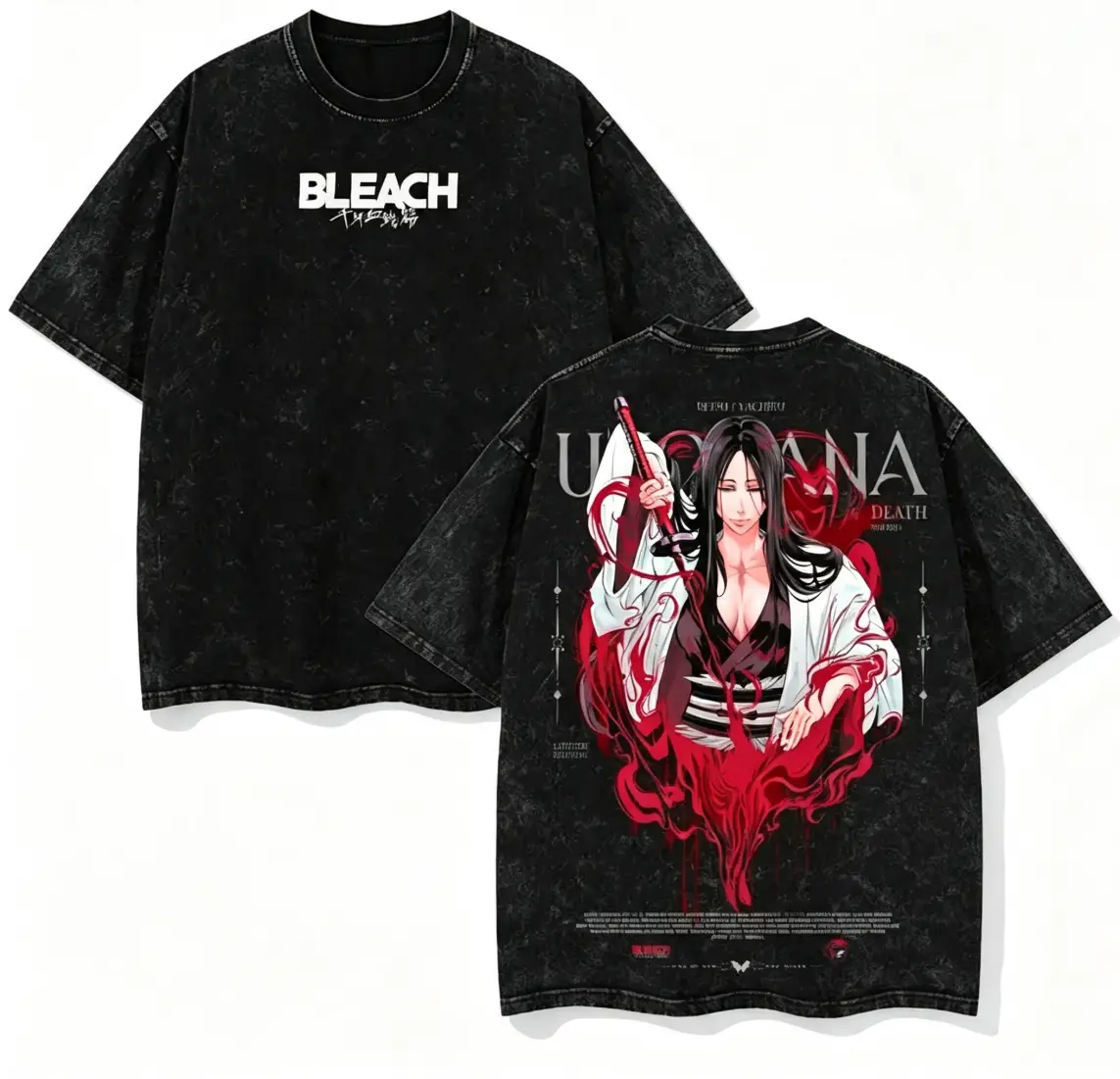Unohana Bleach Vintage Tee – Washed Oversize Anime Shirt, First Kenpachi Graphic Heavy Cotton Oversized Classic retro print fun story shirt new york t-shirt all-season casual teeny t-shirt gift good graphic shirt casual short-sleeve graphic t-shirt