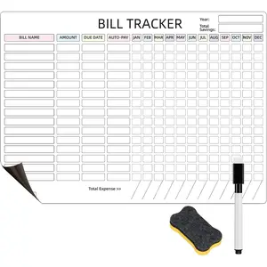 Monthly Bill Payment Checklist  Whiteboard for Refrigerator-Bill Payment  Calendar Chart Monthly Bill Organizer & Planner for Personal Budgeting Financial (Style 1)