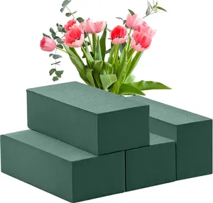 4PCS Floral Foam Blocks Wet & Dry [5.5” x 3.1” x 1.7”], Green Flower Foam for Fresh & Artificial Flower Arrangements, Florist Foam Bricks for DIY Crafts, Weddings, Birthdays, Centerpieces & Home Decor