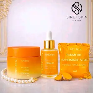 SIRET SKIN Turmeric Glow Trio Set – Face Cream, Serum & Handmade Soap