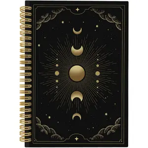 1 pc 5.5*8.3in with 50 pagesWitchy Gothic Spiral Notebook, Astrology Journal, Celestial Sun and Moon Phases Lined Notebooks College Ruled, Magic Notebook for Women, Astrology Gifts for Women