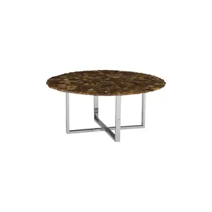 Agate Abstract Round Coffee Table in Contemporary Style