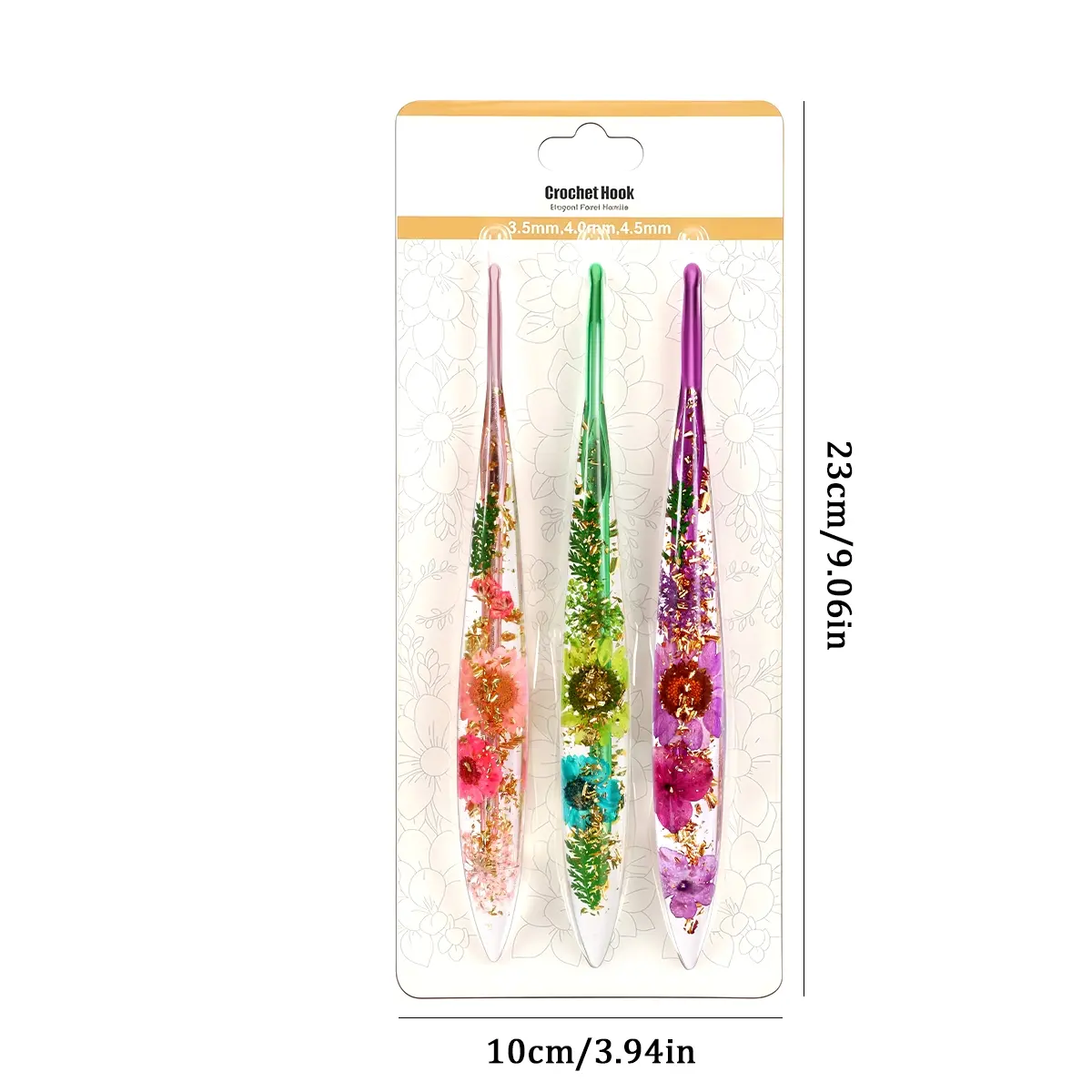 3/9pcs Floral Pattern Transparent Multicolor Crochet Hooks Set, Comfortable Handle, DIY Knitting Supplies, Crocheting Supplies, Crochet Items, Perfect Christmas Gift for Mom