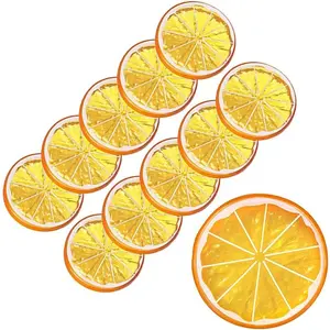 10 pcs Highly Simulation Lifelike Orange Slice Artificial Fruit Model for Home Party Decoration