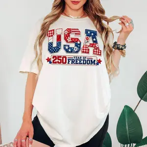Comfort Colors USA 250 Year Of Freedom Shirt, America 1776–2026 Tee, Patriotic USA 250 Shirt, July 4th Gift, Print Only