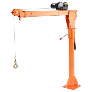 VEVOR Electric Pickup Truck Crane, 1100 lbs, Folding Truck-Mounted Bed Crane with Electric Winch 3500 lbs, Steel Pickup Truck Jib Crane Hoist 360° Swivel for Lifting Goods in Construction, Factory