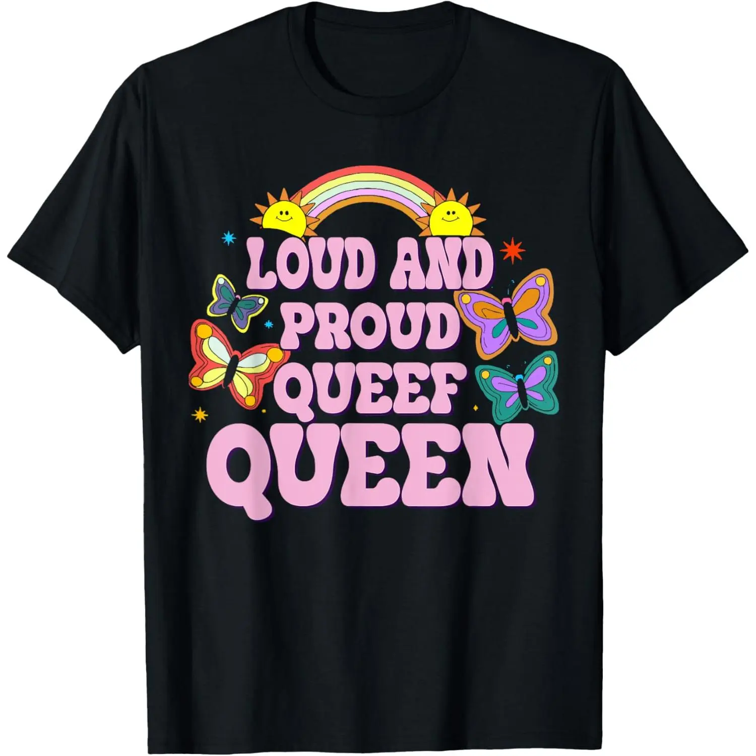 Women's Queef-Themed Short-Sleeve T-Shirt, Casual T-Type Top, XL Size Womenswear Tee, Shortsleeve, Tshirt