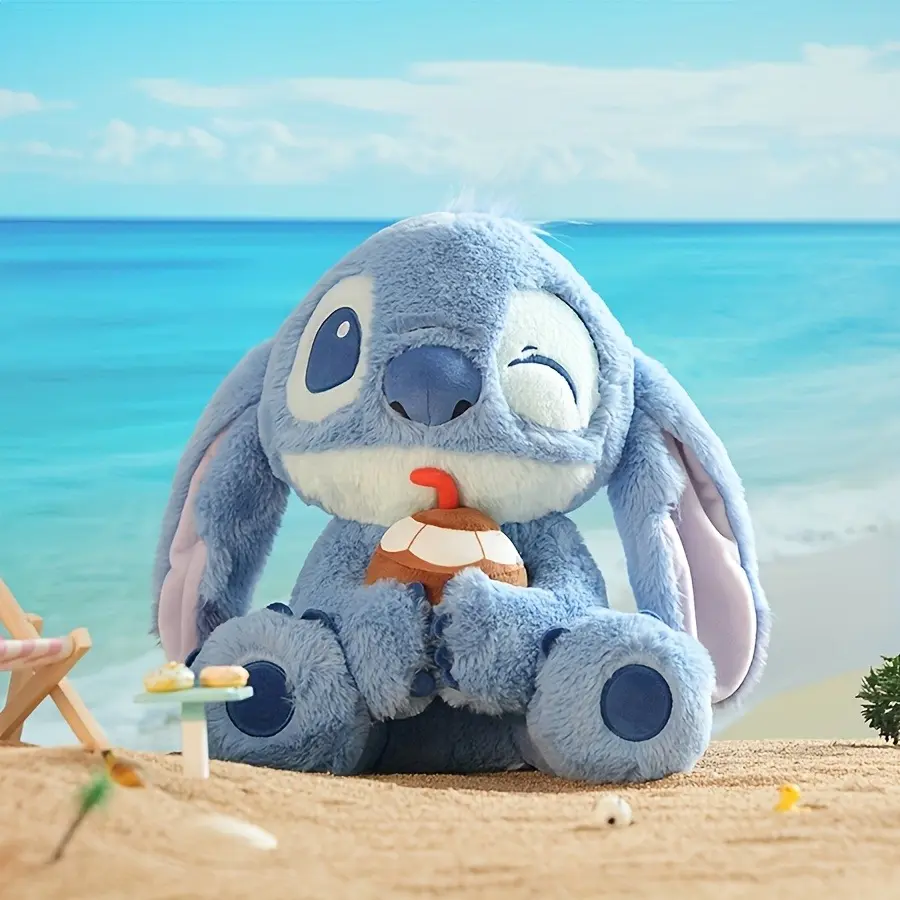 MINISO Disney Stitch Coconut Series Polyester Plush Dolls - Ultra-soft Touch, Exquisitely Crafted Coconut-themed Design, Ideal for Indoor House Decoration, Holiday Gifts, Collection (Stress Relief Toys)