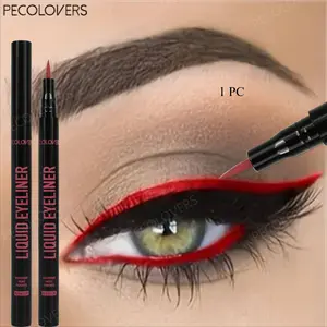 1Pc Multi-Color Eyeliner Liquid Pen, Intense Color Eye Definer, Easy Control Eye Marker, Lightweight Eye Dressing Supply For Travel And Casual Occasions, Yellow And Cyan, Facial Beauty Item