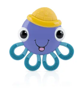 Vibrating Teether - Battery Powered - Textured Surface and Easy to Grasp Toy for Baby Teething Relief - 3+ Months - Octopus