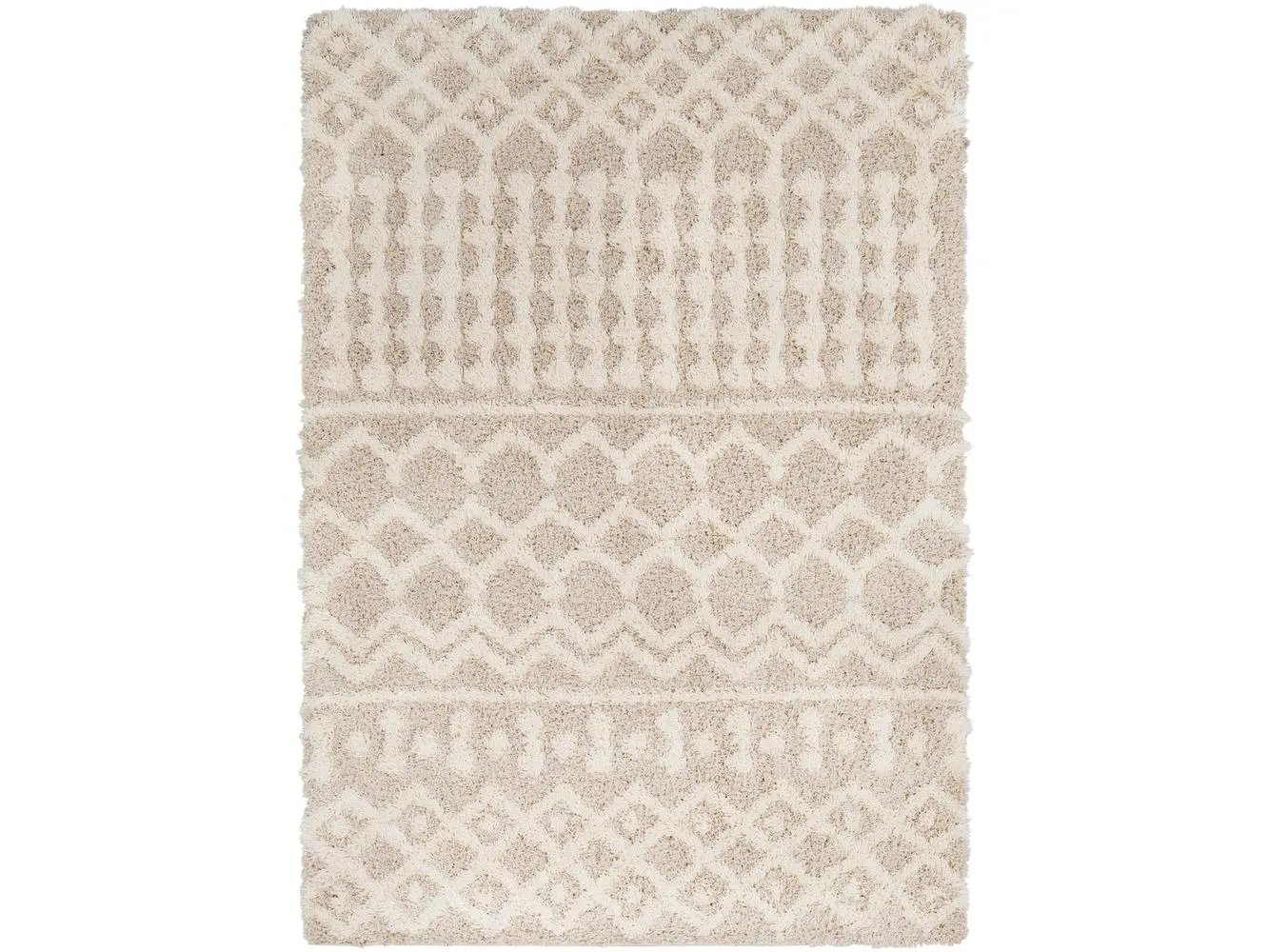 Livabliss USG2303-23 Polypropylene Machine-Woven Single Rug, 2x3 ft. Indoor Cream & Beige Urban Shag Rug with Soft Plush Pile (Turkey-Made)