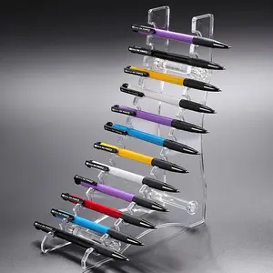 Acrylic Display Stand with 12 Slots, Holds Pens & Cosmetics, Organizer for Ballpoint Pens, Makeup Brushes, Lipsticks, Eyebrow Pencils
