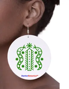 DAMBALLAH WEDO veve Earrings wood dandle earrings Teardrop Afro Drop Wood Dangle Earrings Women Africa Huggie Hoop Earring Jewelry Manbo Ougan Spiritual Religious vodou voodoo Haiti Ougan Manbo Erzulie Freda Erzulie Dantor Feray Badagri Legba Damballah