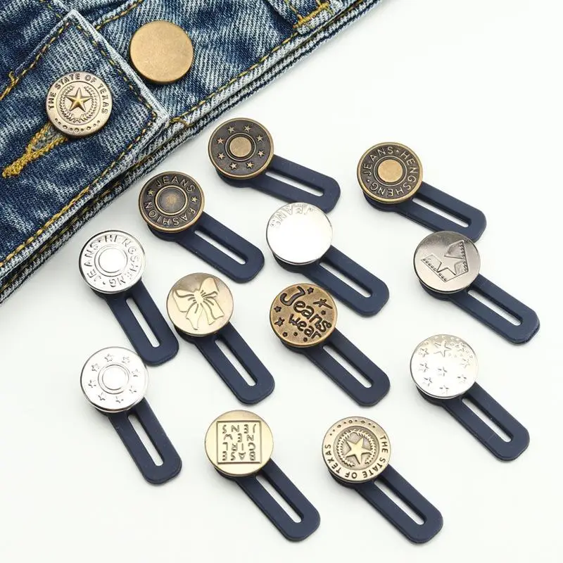Random Color Practical No Sew Jeans Extender Button, 5pcs Jeans Button, Jeans Buckle, Sewing Accessories