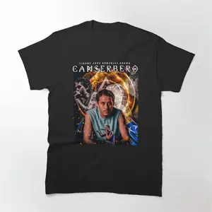 POLERA NEGRA CANSERBERO Graphic Tee Pure Cotton Fabric Casual Street Style Crew Neck Short Sleeve T-Shirt Tops Trendy for Women for Men