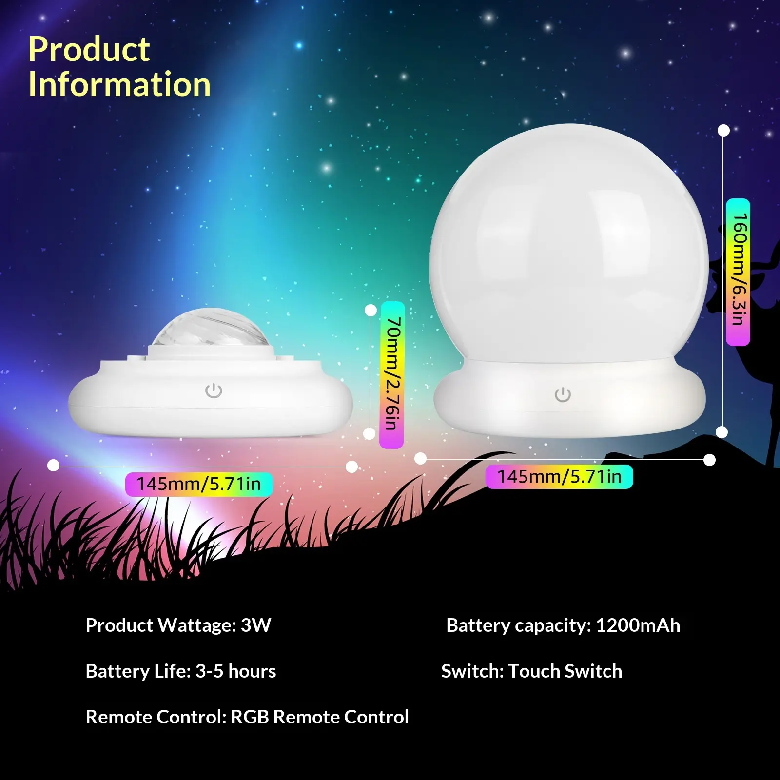 Starry Night Light with Meteor Effect, Perfect for Bedroom, Gift for Kids & Adults