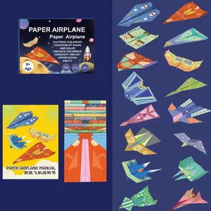 DIY Paper Airplane Kit, Handmade Origami Toy Set, Colorful 3D Cardstock, Brain Teaser Craft Project, Parent-Child Interactive Fun, Craft Kits